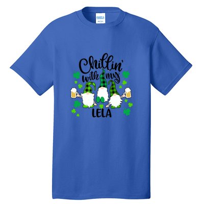 Chillin With My Lela St Patricks Day Gnomes Garden Gnome Tall T-Shirt