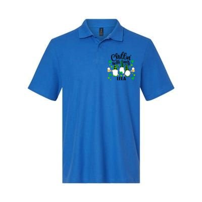 Chillin With My Lela St Patricks Day Gnomes Garden Gnome Softstyle Adult Sport Polo