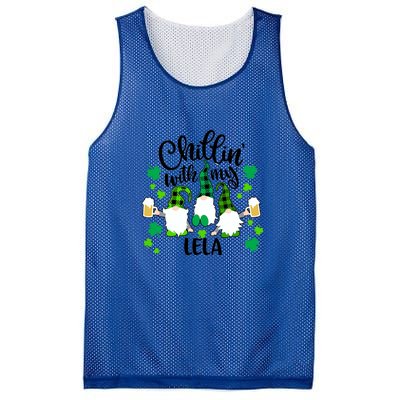 Chillin With My Lela St Patricks Day Gnomes Garden Gnome Mesh Reversible Basketball Jersey Tank