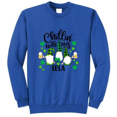 Chillin With My Lela St Patricks Day Gnomes Garden Gnome Tall Sweatshirt