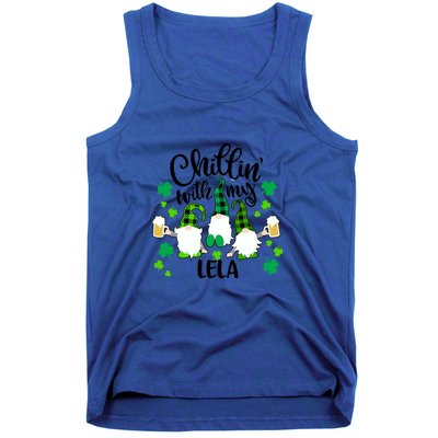 Chillin With My Lela St Patricks Day Gnomes Garden Gnome Tank Top