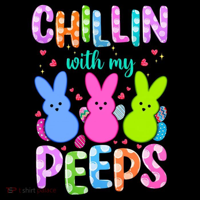 Chillin with My Peeps Easter, Easter Bunny , Funny Easter Gifts Sustainable Bucket Hat