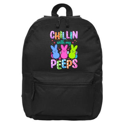 Chillin with My Peeps Easter, Easter Bunny , Funny Easter Gifts 16 in Basic Backpack