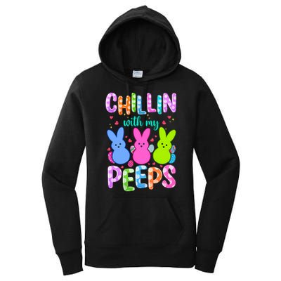 Chillin with My Peeps Easter, Easter Bunny , Funny Easter Gifts Women's Pullover Hoodie