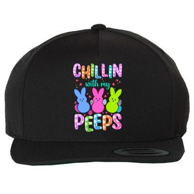 Chillin with My Peeps Easter, Easter Bunny , Funny Easter Gifts Wool Snapback Cap