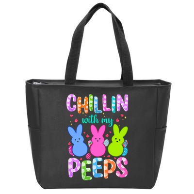 Chillin with My Peeps Easter, Easter Bunny , Funny Easter Gifts Zip Tote Bag