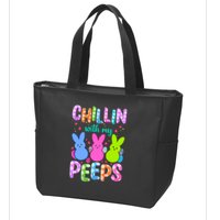 Chillin with My Peeps Easter, Easter Bunny , Funny Easter Gifts Zip Tote Bag