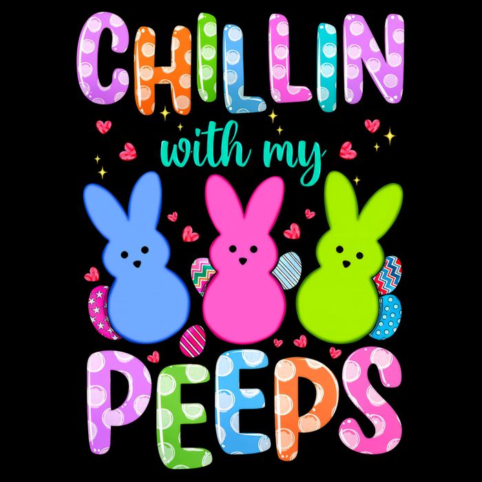 Chillin with My Peeps Easter, Easter Bunny , Funny Easter Gifts Zip Tote Bag