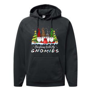 Christmas With My Gnomies Merry Christmas Buffalo Plaid Performance Fleece Hoodie