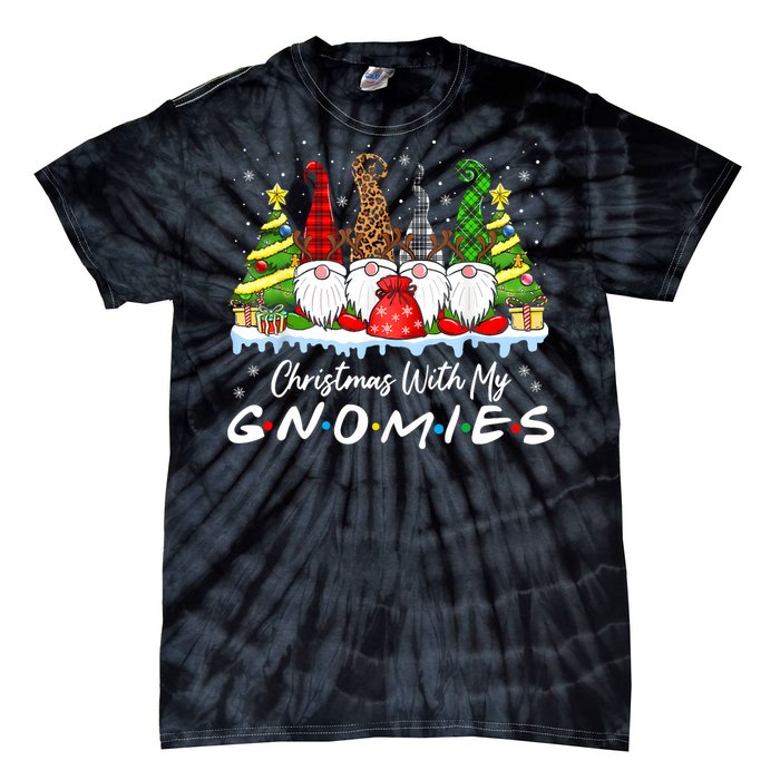 Christmas With My Gnomies Merry Christmas Buffalo Plaid Tie-Dye T-Shirt