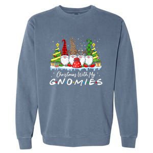 Christmas With My Gnomies Merry Christmas Buffalo Plaid Garment-Dyed Sweatshirt