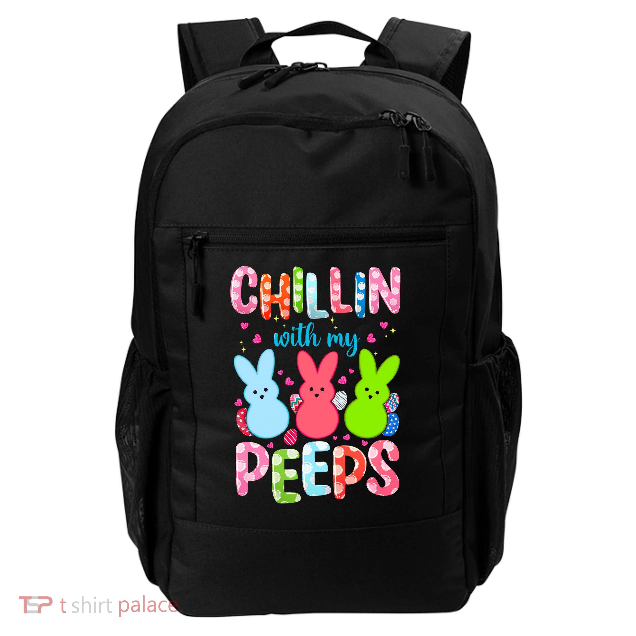 Chillin with My Peeps Easter, Easter Bunny , Funny Easter Gifts Daily Commute Backpack