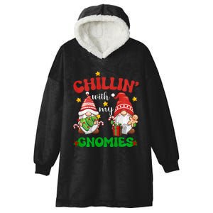 Chillin With My Gnomies Funny Christmas Tree Xmas Hooded Wearable Blanket