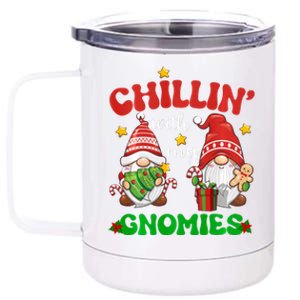 Chillin With My Gnomies Funny Christmas Tree Xmas 12 oz Stainless Steel Tumbler Cup