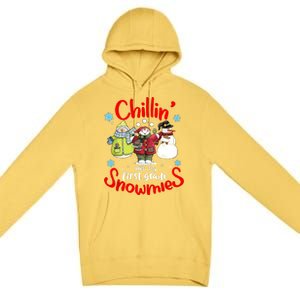 Chilling With My First Grade Snowmies Teacher Christmas Premium Pullover Hoodie