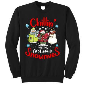 Chilling With My First Grade Snowmies Teacher Christmas Sweatshirt