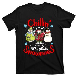 Chilling With My First Grade Snowmies Teacher Christmas T-Shirt