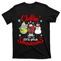 Chilling With My First Grade Snowmies Teacher Christmas T-Shirt