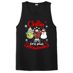 Chilling With My First Grade Snowmies Teacher Christmas PosiCharge Competitor Tank