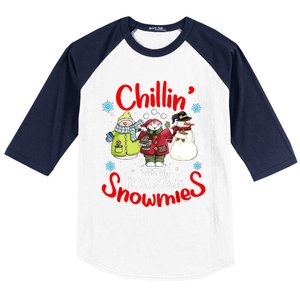 Chilling With My First Grade Snowmies Teacher Christmas Baseball Sleeve Shirt