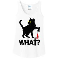 Cat What Murderous Black Cat With Knife Halloween Ladies Essential Tank