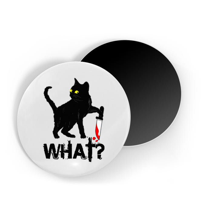 Cat What Murderous Black Cat With Knife Halloween Magnet