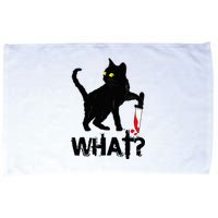 Cat What Murderous Black Cat With Knife Halloween Microfiber Hand Towel