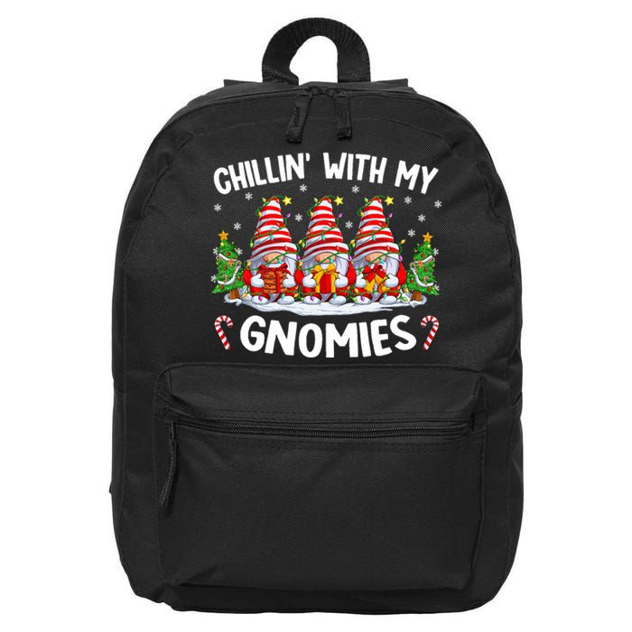 Chillin With My Gnomies Matching Family Christmas Pjs Gnome 16 in Basic Backpack