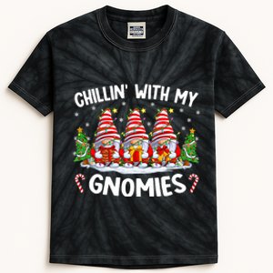 Chillin With My Gnomies Matching Family Christmas Pjs Gnome Kids Tie-Dye T-Shirt