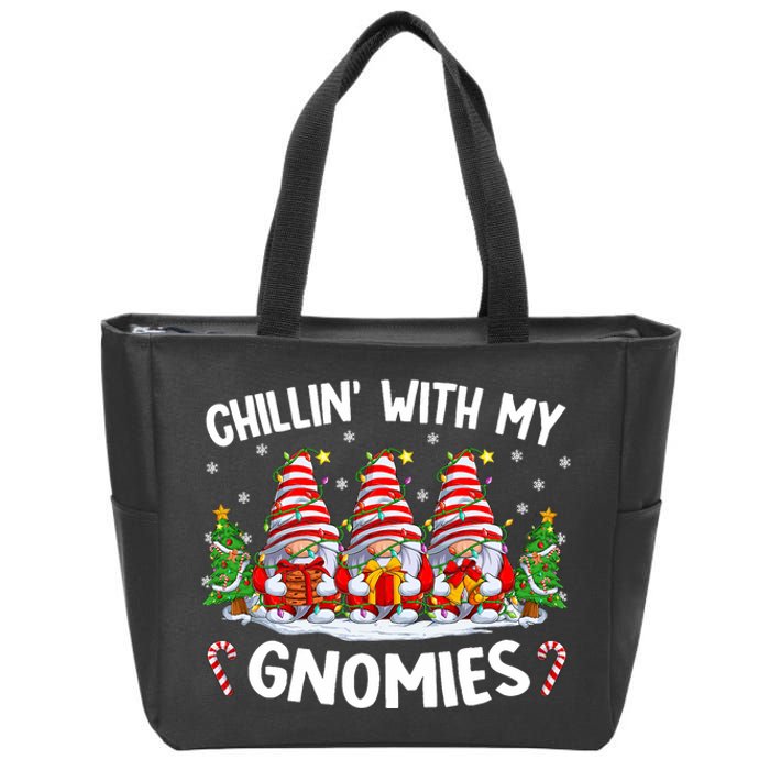 Chillin With My Gnomies Matching Family Christmas Pjs Gnome Zip Tote Bag