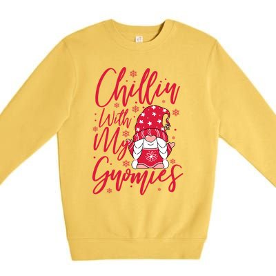 Chillin With My Gnomies Christmas Gnome Cute Gift Premium Crewneck Sweatshirt