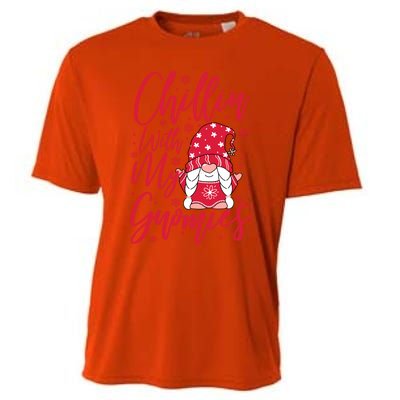 Chillin With My Gnomies Christmas Gnome Cute Gift Cooling Performance Crew T-Shirt