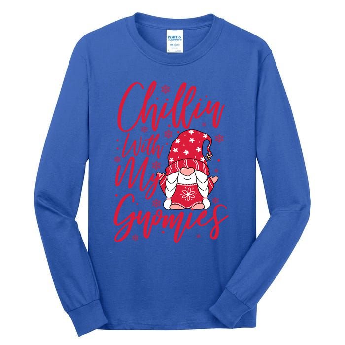 Chillin With My Gnomies Christmas Gnome Cute Gift Tall Long Sleeve T-Shirt