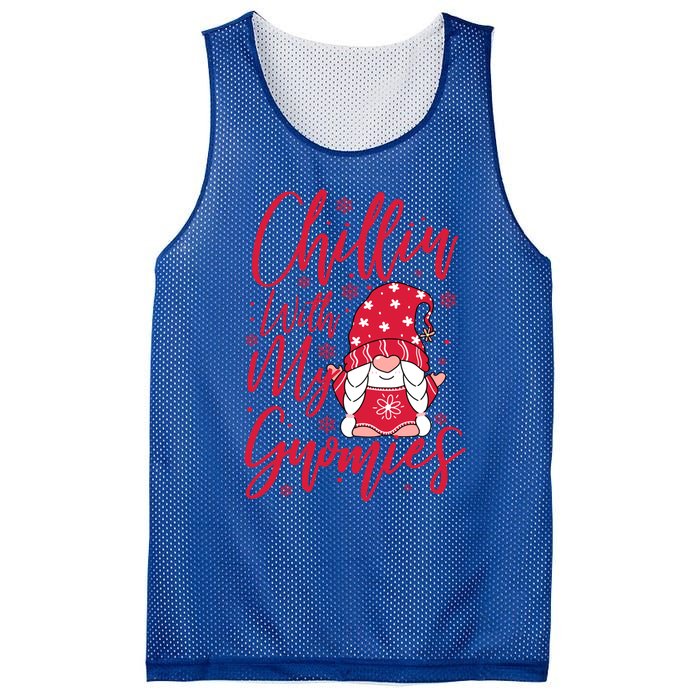 Chillin With My Gnomies Christmas Gnome Cute Gift Mesh Reversible Basketball Jersey Tank