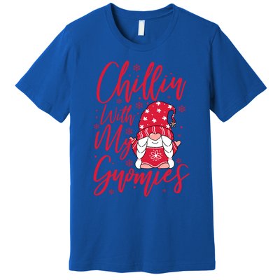 Chillin With My Gnomies Christmas Gnome Cute Gift Premium T-Shirt