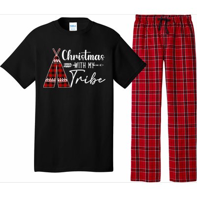 Christmas With My Tribe Buffalo Plaid Matching Family Great Gift Pajama Set