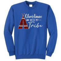 Christmas With My Tribe Buffalo Plaid Matching Family Great Gift Sweatshirt