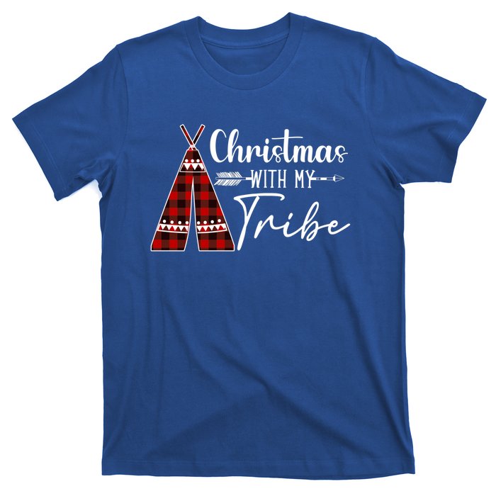 Christmas With My Tribe Buffalo Plaid Matching Family Great Gift T-Shirt