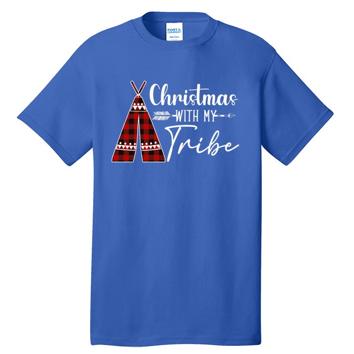 Christmas With My Tribe Buffalo Plaid Matching Family Great Gift Tall T-Shirt