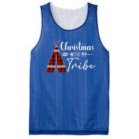 Christmas With My Tribe Buffalo Plaid Matching Family Great Gift Mesh Reversible Basketball Jersey Tank