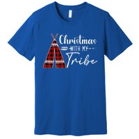 Christmas With My Tribe Buffalo Plaid Matching Family Great Gift Premium T-Shirt