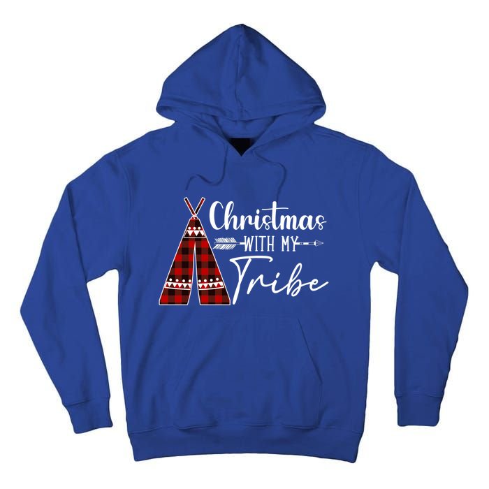 Christmas With My Tribe Buffalo Plaid Matching Family Great Gift Tall Hoodie