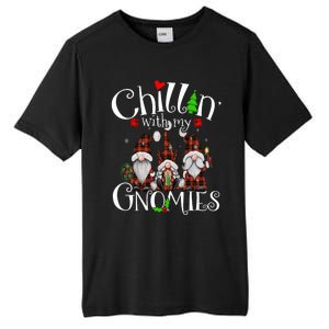 Chillin With My Gnomies Christmas Red Gnomes Plaid Buffalo Tall Fusion ChromaSoft Performance T-Shirt