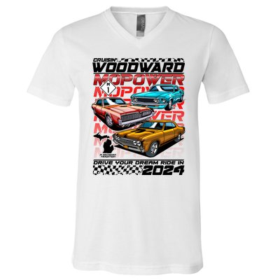 Cruisin Woodward Mopower Drive Your Dream Ride In 2024 V-Neck T-Shirt