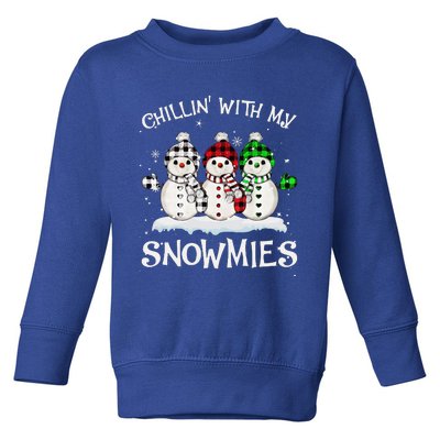 Chillin With My Snowmies Family Pajamas Snowman Christmas Toddler Sweatshirt