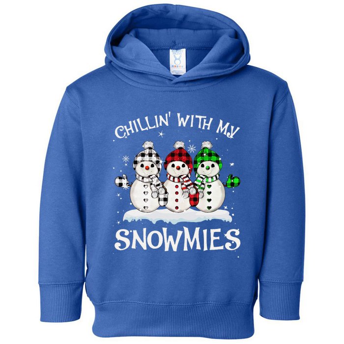 Chillin With My Snowmies Family Pajamas Snowman Christmas Toddler Hoodie