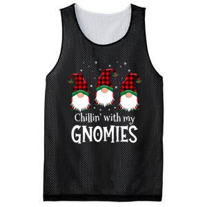 Chillin With My Gnomies Buffalo Red Plaid Christmas Gnome Mesh Reversible Basketball Jersey Tank