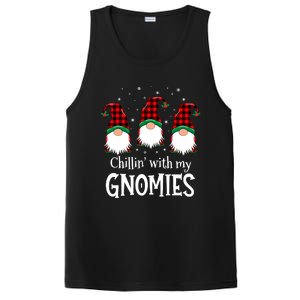 Chillin With My Gnomies Buffalo Red Plaid Christmas Gnome PosiCharge Competitor Tank