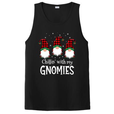 Chillin With My Gnomies Buffalo Red Plaid Christmas Gnome PosiCharge Competitor Tank