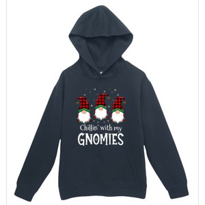 Chillin With My Gnomies Buffalo Red Plaid Christmas Gnome Urban Pullover Hoodie